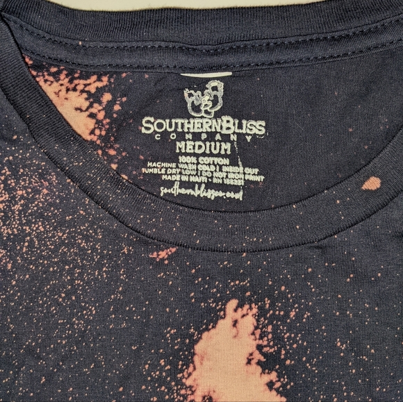 Souther Bliss Company Bleached Tee Womans Med Rock & Roll Peace Patriotic - Picture 4 of 4